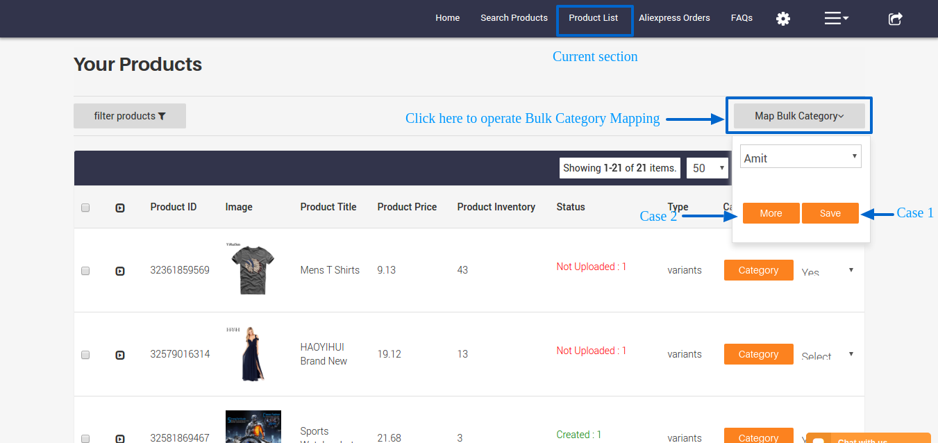 Bulk category mapping- It saves time.